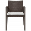 havestole med hynder 2 stk. 56,5x57x83 cm polyrattan brun