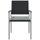 havestole med hynder 2 stk. 54x62,5x89 cm polyrattan sort