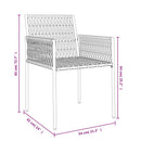 havestole med hynder 2 stk. 46x61x83 cm polyrattan brun