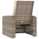 positionsstol med hynder polyrattan lysebrun