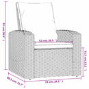 positionsstol med hynder polyrattan lysebrun