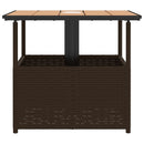 havebord med parasolhul 55x55x46,5 cm polyrattan brun