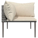 hjørnemodul til havesofa med hynder polyrattan grå
