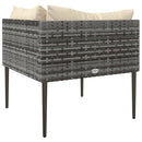 hjørnemodul til havesofa med hynder polyrattan grå