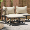 haveskammel med beige hynde polyrattan