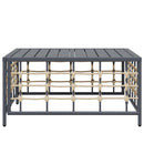 havebord 70x70x34 cm polyrattan antracitgrå