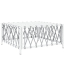 havebord 70x70x34 cm vævet stof hvid