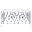 havebord 70x70x34 cm vævet stof hvid