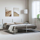 sengeramme med sengegavl og fodgærde 183x213 cm metal hvid