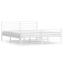 sengeramme med sengegavl og fodgærde 200x200 cm metal hvid