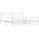 sengeramme med sengegavl og fodgærde 200x200 cm metal hvid