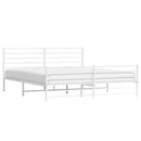 sengeramme med sengegavl og fodgærde 200x200 cm metal hvid
