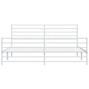 sengeramme med sengegavl og fodgærde 200x200 cm metal hvid