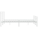 sengeramme med sengegavl og fodgærde 200x200 cm metal hvid
