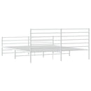sengeramme med sengegavl og fodgærde 200x200 cm metal hvid