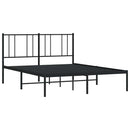sengeramme med sengegavl 135x190 cm metal sort