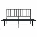 sengeramme med sengegavl 135x190 cm metal sort
