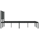 sengeramme med sengegavl 135x190 cm metal sort