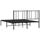 sengeramme med sengegavl 135x190 cm metal sort