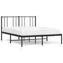 sengeramme med sengegavl 140x190 cm metal sort