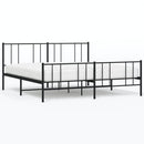 sengeramme med sengegavl og fodgærde 200x200 cm metal sort