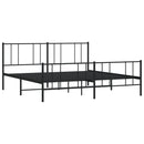 sengeramme med sengegavl og fodgærde 200x200 cm metal sort