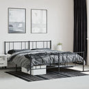 sengeramme med sengegavl og fodgærde 200x200 cm metal sort
