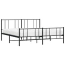 sengeramme med sengegavl og fodgærde 200x200 cm metal sort