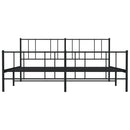 sengeramme med sengegavl og fodgærde 200x200 cm metal sort