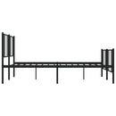 sengeramme med sengegavl og fodgærde 200x200 cm metal sort