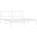 sengeramme med sengegavl 180x200 cm metal hvid