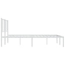 sengeramme med sengegavl 180x200 cm metal hvid