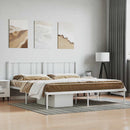 sengeramme med sengegavl 180x200 cm metal hvid