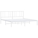 sengeramme med sengegavl 183x213 cm metal hvid