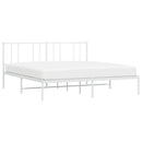 sengeramme med sengegavl 183x213 cm metal hvid