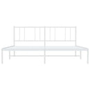 sengeramme med sengegavl 183x213 cm metal hvid