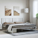 sengeramme med sengegavl 183x213 cm metal hvid