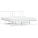 sengeramme med sengegavl 193x203 cm metal hvid