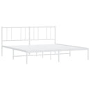 sengeramme med sengegavl 193x203 cm metal hvid