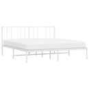 sengeramme med sengegavl 193x203 cm metal hvid