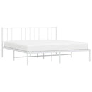 sengeramme med sengegavl 193x203 cm metal hvid