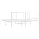 sengeramme med sengegavl 193x203 cm metal hvid