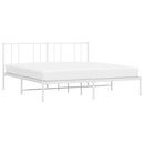 sengeramme med sengegavl 200x200 cm metal hvid