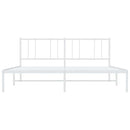 sengeramme med sengegavl 200x200 cm metal hvid