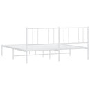 sengeramme med sengegavl 200x200 cm metal hvid