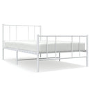 sengeramme med sengegavl og fodgærde 75x190 cm metal hvid