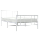 sengeramme med sengegavl og fodgærde 80x200 cm metal hvid