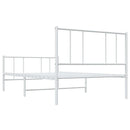 sengeramme med sengegavl og fodgærde 80x200 cm metal hvid