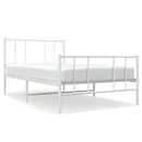 sengeramme med sengegavl og fodgærde 90x190 cm metal hvid