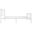 sengeramme med sengegavl og fodgærde 90x190 cm metal hvid
